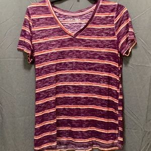 Purple striped T-shirt